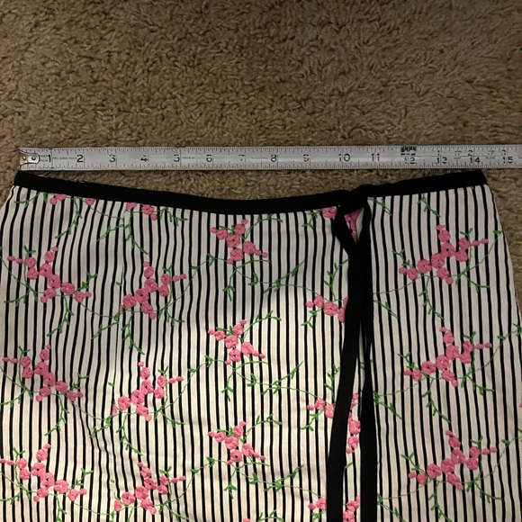 Nanette Lepore Embroidered Floral Striped Mini Skirt - Picture 7 of 7